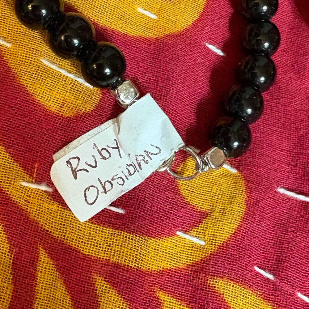 Black Ruby Obsidian Beaded Necklace - image 5